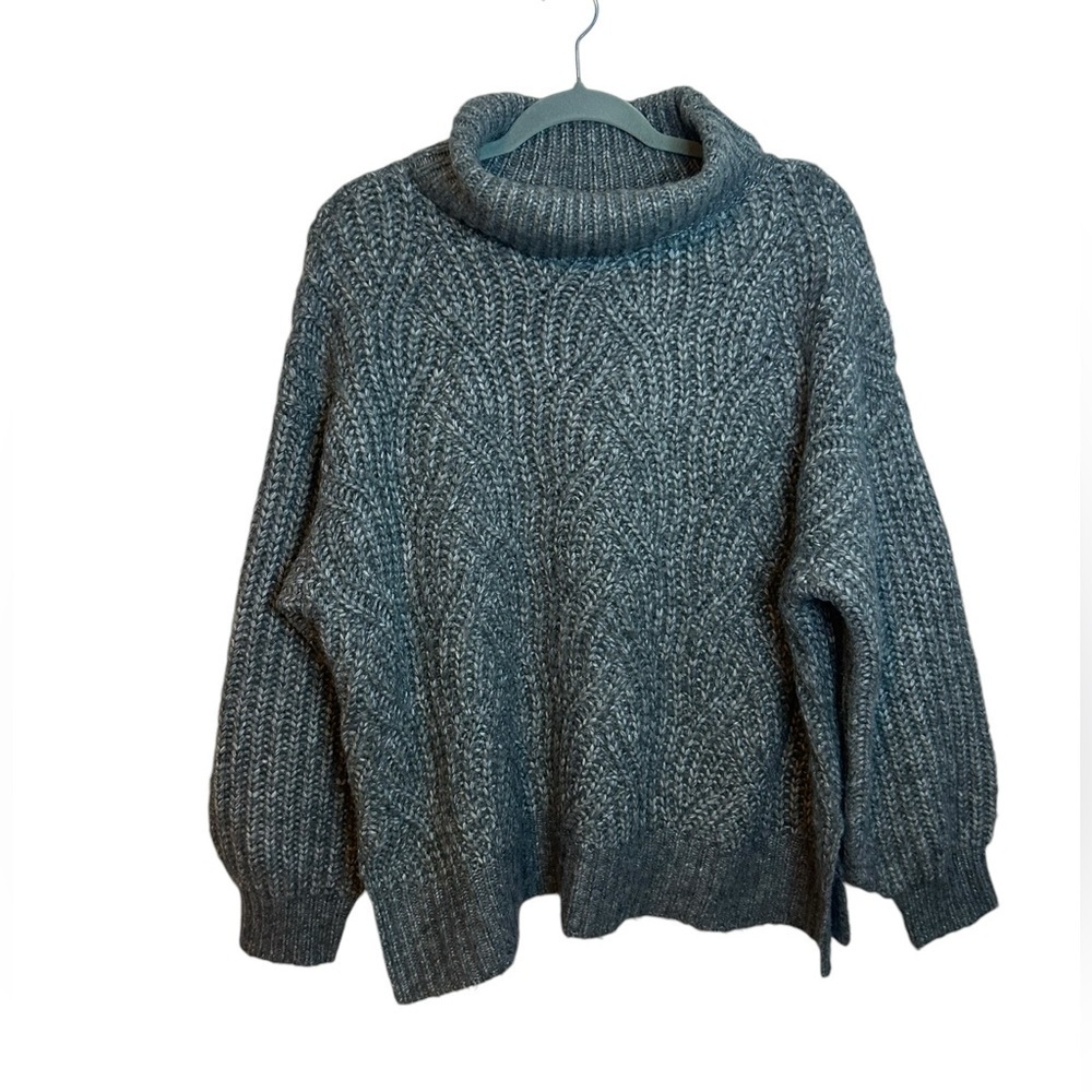 A New Day Gray Cable Knit Turtleneck Sweater